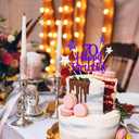 2 x Glittery 70th Happy Birthday Cake Topper with Star,Personalised 70 Birthday Cake Toppers Party Decorations Party Supplies for Men Women Purple Silver