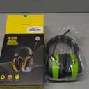 BJKing AM/FM Radio Headphones with Digital Display, 30dB AM FM Hearing Protection Safety Ear Muff, Ear Protection Headphone for Mowing, Landscaping, Shooting and Construction Black-Green