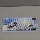 Sumgsn Shine Through Keycaps-PBT Blue Side Printed Keycap, 128 Keys Cherry Profile Double Shot Keycap, Wave of Kanagawa Custom Keycap Set for Mechanical Keyboard 60% 75% 100% (Blue)