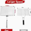 Grill Basket Extra Large,Grill Accessories for Outdoor Grill,Grilling Gifts for Men,Fish Grill Basket, Shrimp Vegetable, Veggie, Barbecue BBQ Rack, Camping Cooking, Unique Detachable Handle