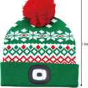 Unisex Beanie with The LED Light, Valentines Day Gifts for Him Women Mather Father USB Rechargeable Headlamp Caps (Green)