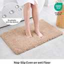 Disolla Beige Bathroom Rug 24x48 - Non-Slip Plush Thick Bath Mat, Highly Absorbent & Ultra Soft Fluffy Floor Mat, Machine Washable for Shower and Tub