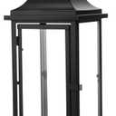Nuogo Farmhouse Large Lanterns for Outdoor 20 Inch Black Metal Lanterns with Glass Panels Hanging for Table Porch Vintage Home Party Decor Gift Indoor Outdoor, Candle Not Includes