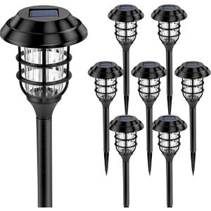 SOLPEX Solar Lights for Outside, Solar Outdoor Path Lights, Garden Lights Waterproof, Solar Powered Landscape Lighting for Yard, Garden, Pathway, Patio, Porch, Walkway, Driveway, 8 Pack (Cold White)