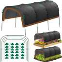 79"x40" Garden Shade Kit, 70% Garden Sun Shade Cloth with Hoops for Plants Heat Protection, Raised Garden Bed Shade Cover Plant Sun Shade for Outdoor Plants Vegetables