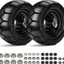 11x6.00-5 Flat Free Tire,2 Pack 11x6.00-5 Tires for Zero Turn Mower With 3/4 & 5/8" or 1/2 Bearing,6"-8" Centered Hub,11x6-5 Lawn Mower Tires Flat Free,Load 400lbs