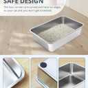 WENBOKMIN Stainless Steel Cat Litter Box, 4in Shallow Litter Box for Senior Cats and Kittens, Large Metal Litter Pan Nonstick Odor Control Anti-Corrosion, 20" L x 14" W x 4" H