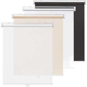 LazBlinds No Tools No Drill Cordless Roller Shades, Light Filtering Roller Blinds for Windows, Thermal Insulated UV Protection Roll Up Window Blinds and Shases, 35'' W x 72'' H, White (White-light Filtering)
