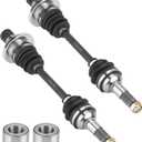 Rear CV Axle with Wheel Bearing Kit for Yamaha Grizzly 660 4x4 YFM660F 2003 2004 2005 2006 2007 2008; 2 pcs Left + Right Greased 4340 Chromoly Steel CV Axle Drive Shaft & Bearing Assembly