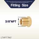 LTWFITTING Brass Pipe Hex Head Plug Fittings 3/8-Inch Male NPT Air Fuel Water Boat(Pack of 10)