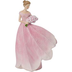 Guichifun Fairy Statue Collection Home Decoration - Pink Leaf Angel Girls Resin Home Garden Patio Living Room Decor Memorial Gift for Mom 7.5 x 4.5 x 11.5 Inch