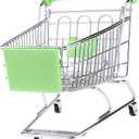 Mini Shopping Cart Miniature Supermarket Handcart Shopping Utility Cart Storage Toy for Kids - Green