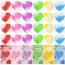 Valentine's Day Cards and Gifts for Kids - 24 Mini Heart Pop Fidget Toys Bulk - Classroom Exchange School Activities Party Favors for Boys and Girls