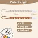 6-Pack Silicone Pacifier Clips for Baby Boys and Girls - One-Piece Beads, Rust-Free Holders, Teething Relief, Baby Necessities, Newborn Safe Baby Essentials