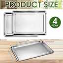 Ceenna 4 Pack Full Sheet Pan 21 x 15 Inch Baking Cookie Sheet Extra Large Nonstick Pan Roasting Steel Tray Commercial Quality Pans for Oven Restaurant Kitchen