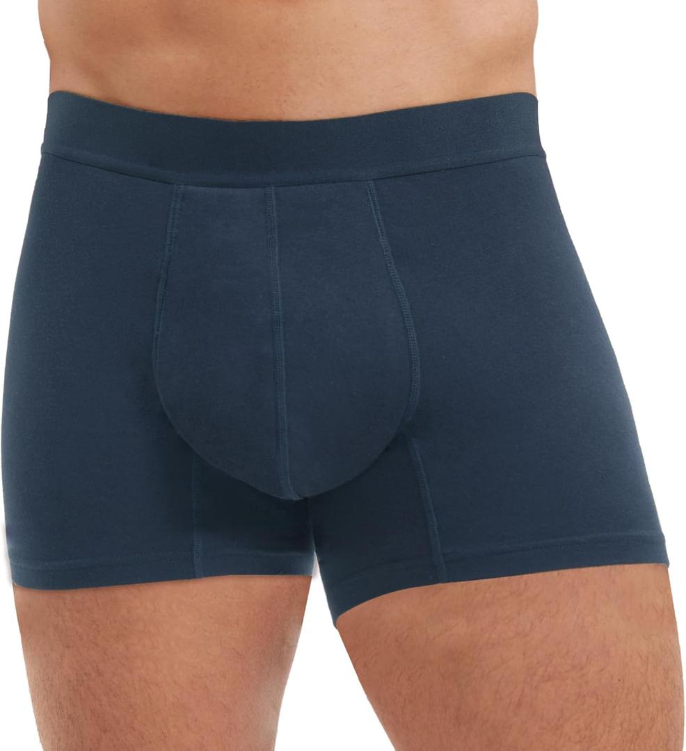 Mens Leak Proof Underwear Washable Adult Bladder Protection Incontinence Absorbent Trunk 60 ML Absorbency (Dark Blue XL)