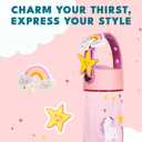 Elemental Water Bottles for Kids - Splash Kids Water Bottle for School with Fun Charm Handle - BPA Free Tritan Plastic Bottle with Straw Leak Proof When Spout is Closed - 18oz - Unicorn Dream