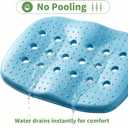 Poolside Seat Cushion, Pool Seat for Edge of Pool, Portable Outdoor Chair Mat with Carry Bag, Non-Slip & Quick-Drain for Swimming Pool, Patio, Deck, Hot Tub Bench (Blue, 2 PC)