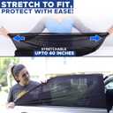 EcoNour Window Shades for Side Windows (Pack of 2) | Sun Shade for Car Heat and UV Protection | Adjustable Elastic Fabric Baby Car Shade | Rear Side Window Sun Shade Accessories (Large 21"x36")