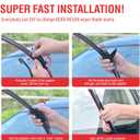 22"/21"/14" Windshield Wipers Blades Replacement for Honda Pilot 2015 2014 2013 2012 2011 2010 2009 2008 2007 Front Wiper Blades for My Car(Set of 3) U/J Hook