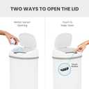 iTouchless 13 Gallon Oval Motion Sensor Garbage Container with Odor Filter, 50L Touchless Stainless Steel Kitchen Bin, Smart Automatic Lid, Fingerprint-Proof, Soft-Close, Brilliant White