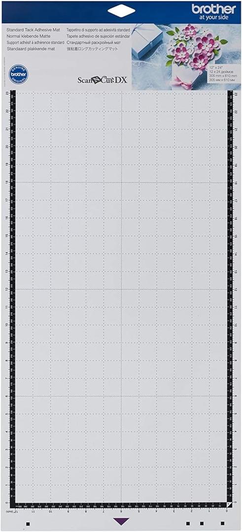 Brother ScanNCut DX Mat CADXMATSTD24, Large 12" x 24" Standard Tack Adhesive for Cardstock, Vinyl, Foam and More, Replacement Accessory