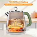Retro Electric Kettle 1.8L, All Stainless Steel Hot Water Electric Kettle for Boiling Water, BPA Free Tea Kettle, 1350W Fast Boil, Auto Shut Off & Boil-Dry Protection