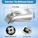 Slip On Tub Spout with Diverter, for 1/2" Copper Pipe, Compatible with Kohler GP85556 Bathtub Faucet, Bathroom Bathtub Tub Faucet Replacement, with 5/32" Hex Wrench (Polished Chrome)