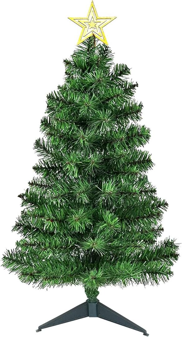 3FT Premium Hinged Artificial Holiday Small Mini Christmas Tree for Tabletop,Home, Office, Indoor and Outdoor Holiday Decoration,Easy Assembly Metal Hinges & Foldable Base