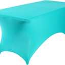 2Pack Spandex Waterproof Rectangular Tablecloths, 6FT, Turquoise, Stretchable, Stain Resistant, All-Season, Party, Wedding, Banquet, Events