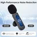 USB C Mini Wireless Lavalier Microphone for iPhone/Android,Lapel Mic with Magnetic Clip-on for Record VideoLav Mic with LED Display Podcast Vlog Content Creator Interview