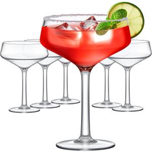 Amazing Abby - Courtney - 12-Ounce Plastic Coupe Glasses (Set of 6), Martini Glasses, Champagne Saucers, Reusable, BPA-Free, Shatter-Proof, Dishwasher-Safe, Perfect for Poolside, Outdoors, and More