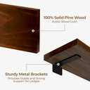 ONOTETUT 48 Inch Long Floating Shelf for Wall, 3 Tier Solid Wood Floating Book Shelf,Walnut Large Wall Shelf with Heavy Duty Brackets,Floating Bookshelf for Living Room