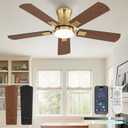 Fanbulous 42 inch ceiling fan with light, Low Profile Ceiling Fan with Light, App&Remote Control, Dimmable LED Light, Flush Mount Ceiling Fan for Indoor Bedroom Living Room, Qiuet DC Motor