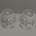 5"× 9" × 6.4" Spider Printed Floral Lampshades Set of 2 Small Bell,Art Deco Lamp Shades for Table Lamps & Wall Lamps, Modern Drum Lampshade Replacemnt, Barrel & Scallop Shade By GO&SO