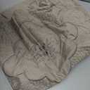 Cmfshape Floral Embroidery Quilt Set,3 Pieces Queen Quilt Bedding Set,Classic Diamond Pattern Quilts,Ultra Soft Lightweight Reversible Bedspread Coverlets for All Season(Taupe,90"x90")