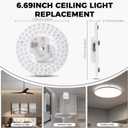 Bonlux Ceiling Fan LED Light Replacement, 6.69 inch 36W 5CCT Dimmable LED Light Kit with Remote, Retrofit Kit for Flush Mounts, 2-Pack