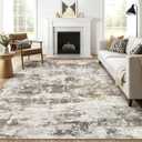 LOONGRUG 7x9 Area Rug Washable Large Neutral Modern Living Room Rugs