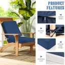 Outdoor Deep Seat Cushion Set, 24 x 24 Inch Waterproof and Fade Resistant Patio Furniture Cushion Backrest with Ties for Patio Couch Sofa and Balcony (Blue, 24x24Inch)