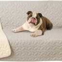 Ameritex Waterproof Pet Bed Cover Anti-Slip Dog Bed Blanket for Sofa and Furniture Waterproof New Pattern Design (Khaki, 52x82 Inch (Pack of 1)