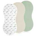 3 x Hahafelt 3 Pcs Changing Pad Liners Fits in Peanut Shape Changing Pad Waterproof Diaper Mats Organic Cotton Peanut Mats are Warm on a Baby's Back, Washable Reusable (Mallard Duck,Flaxen)