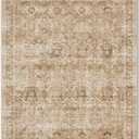 Washable 2x3 Entryway Rug, Boho Non-Slip Door Mat Vintage Distress Small Rugs for Kitchen Nursery Office Bedroom, 0.3" Neutral Oriental Throw Carpet with Cushioning Pad, Brown/Multi, C1