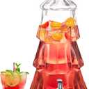 1 Pcs 1.3 Gallon Christmas Tree Glass Drink Dispenser for Parties Beverage Clear Liquor Dispenser Xmas with Spigot for Home Bars, Water, Lemonade, Juice