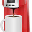 CHULUX Classic Single Serve Coffee Maker for K Cup, One Button Easy Coffee Machine for Office, RV, Travel and Dorm, Red