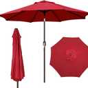 Blissun 9' Outdoor Patio Umbrella, Outdoor Table Umbrella, Yard Umbrella, Market Umbrella with 8 Sturdy Ribs, Push Button Tilt and Crank