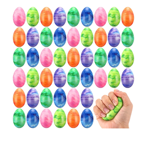 48 Pcs Easter Eggs Stress Balls Squeeze Easter Eggs Toy Slow Rising Stress Relief Easter Eggs Bulk for Easter Egg Hunt, Easter Theme Party Favor, Basket Stuffers Fillers, Easter Gifts