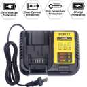 DCB112 20V MAX Rapid Charger Replacement for De-Walt Battery Charger, Compatible with De-Walt 12V-20V Lithium Battery