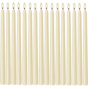 WPONSZU 16 Pack Ivory Taper Candles, 7-8 Hours Burn Time, Unscented, Smokeless and Dripless, 4/ 5 x 10 Inch Dinner Candle Set for Household, Wedding, Party and Home Décor Candlesticks