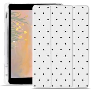 Cute Polka Dot Printed Case for iPad (A16) 11th Generation 2025 11" /iPad 10th Generation 2022 10.9" Aesthetic Design Leather Protective Case Foldable Soft Back Cover with Pencil Holder