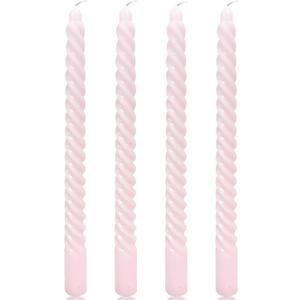 4 Pack Pale-Pink Cream Spiral Taper Candles for Home Decoration, 10 Inch Candlesticks for Dinner Party Wedding Holiday, Dripless and Smokeless
